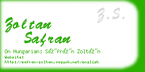 zoltan safran business card